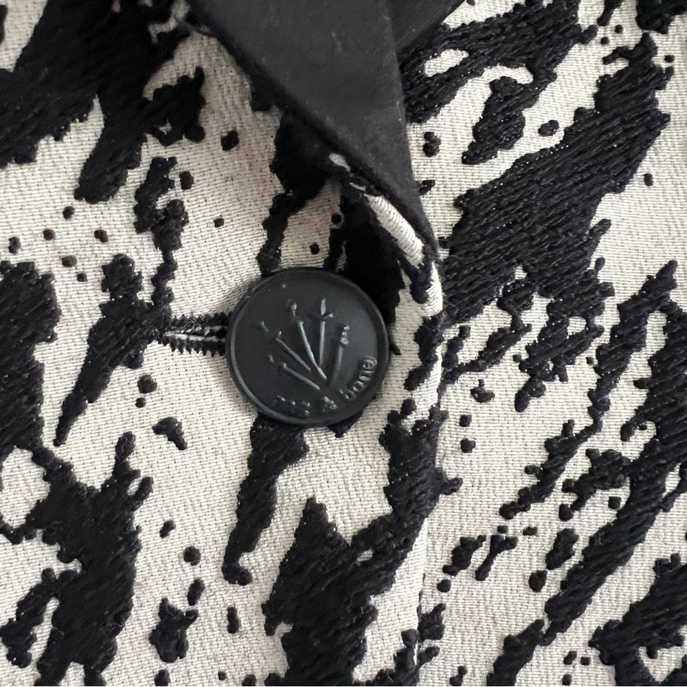 rag & bone Harper Tuxedo Black Cream Blazer Marble Cocktail Dressy Abstract 4 - Picture 5 of 5